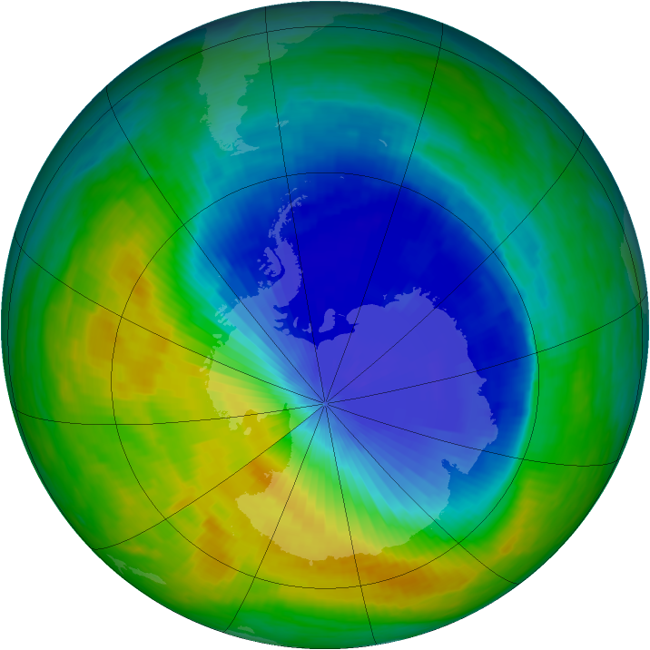 Antarctic ozone map for 02 November 1985